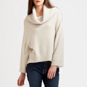 Theory Cowl Neck Cozy Sweater in Gray, P/TP
